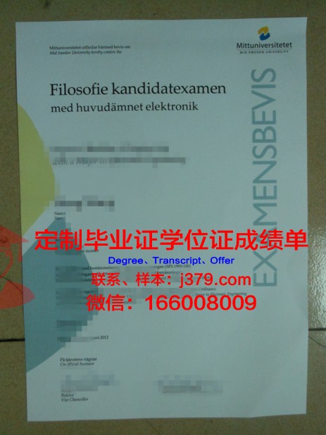 瑞典国防学院 diploma 毕业证
