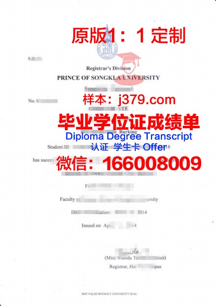泰国湄南河大学毕业学位