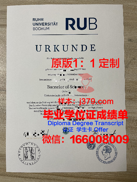波鸿硕士学位证:德国高等教育质量的象征