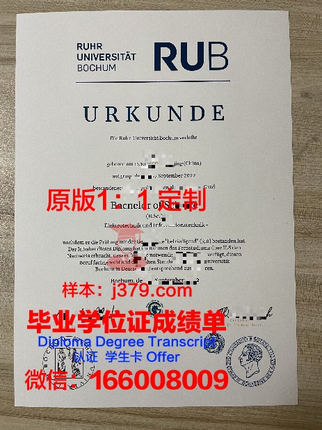 波鸿硕士学位证:德国高等教育质量的象征