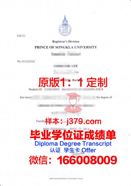 泰国国王科技大学毕业学位