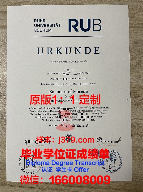 波鸿大学毕业证高清图(波鸿大学在哪个城市)