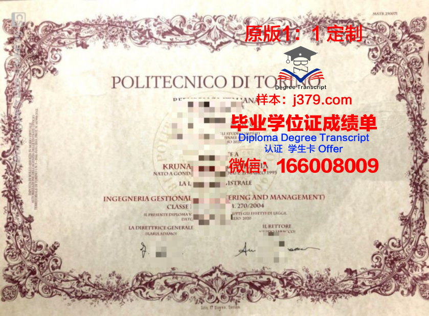 都灵大学diploma证书(都灵大学申请条件)